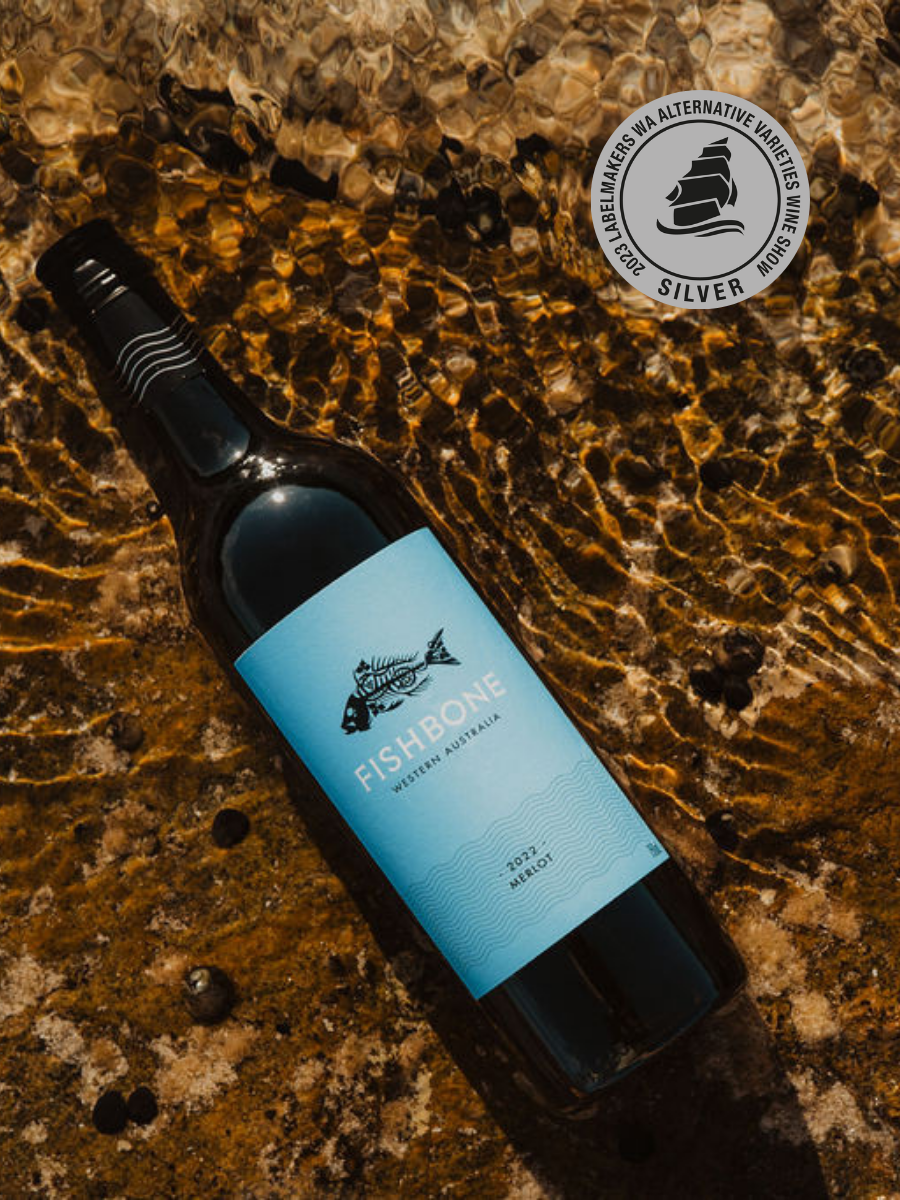 blue fish reel red wine 2022 Fishbone Blue Label Merlot from Geographe Wine Region – Fishbone Wines
